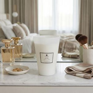 Blanc Saffron & Suede 128oz Glass Candle
