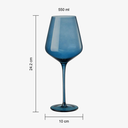Colored Crystal Wine Glasses Set of 6, Large 18oz Glassware - Decor Addict, LLC