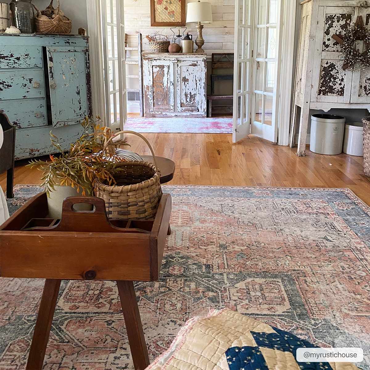 Rosman Distressed Washable Rug - Decor Addict, LLC