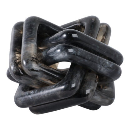 6" Marbled Resin Knot, Black - Decor Addict, LLC