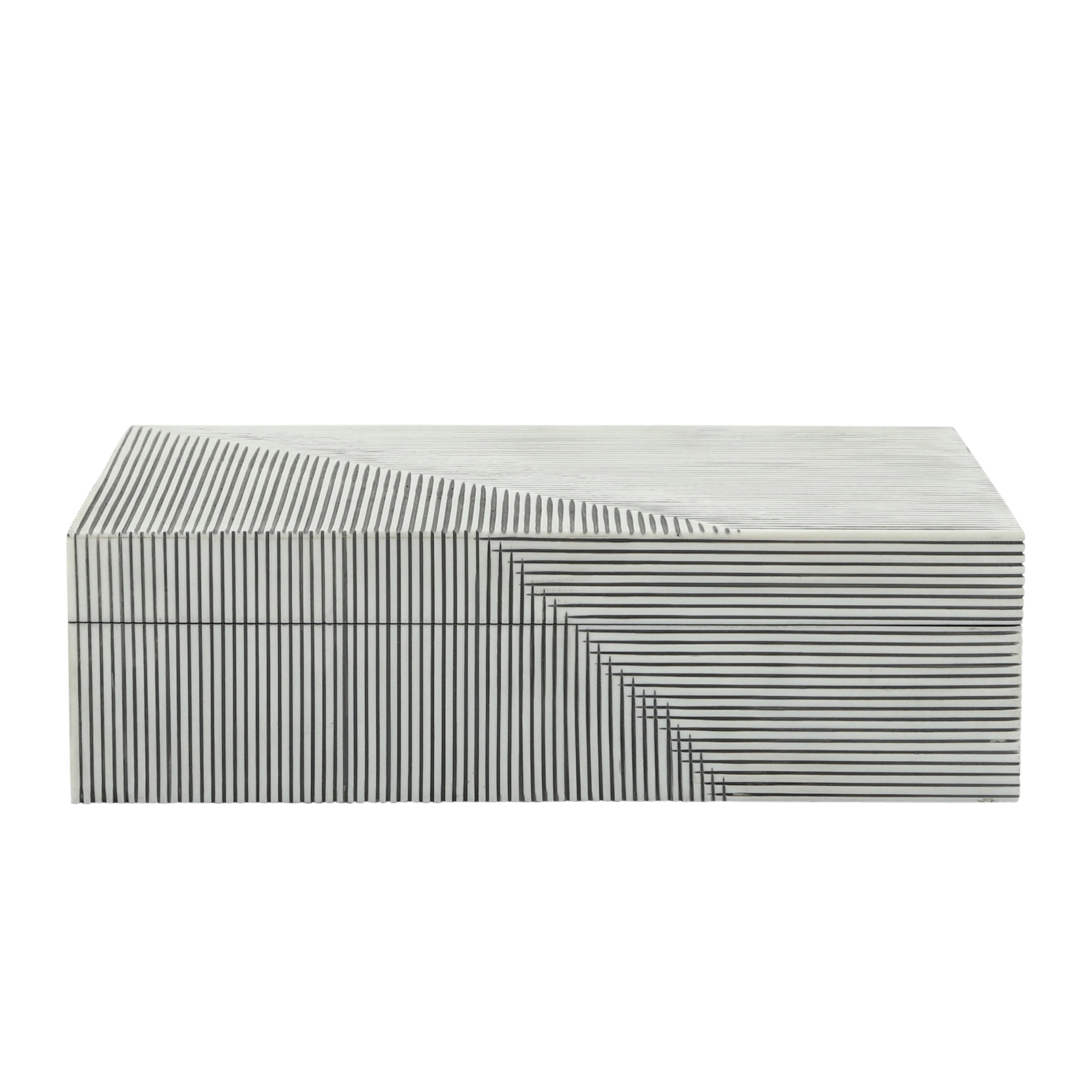 Resin S/2 Ridged Boxes, White - Decor Addict, LLC