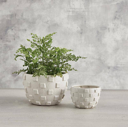 Wide Sq Texture Pot Lg - Decor Addict, LLC