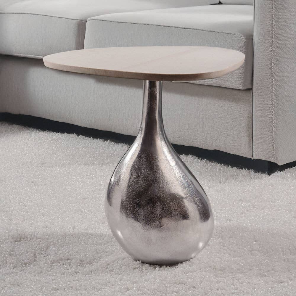 Panza Belly Base Marble Top End Table - Decor Addict, LLC