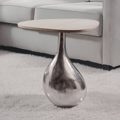Panza Belly Base Marble Top End Table - Decor Addict, LLC