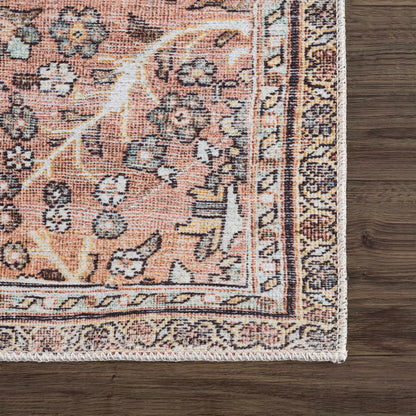 Urpi Rose & Brown Washable Area Rug - Decor Addict, LLC