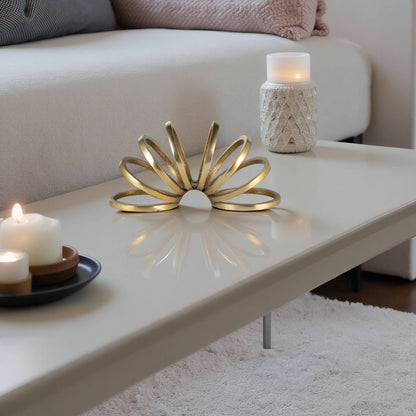 Decorative Sculpture - Gold Metal Slinky Ring, 11 in. - Decor Addict, LLC