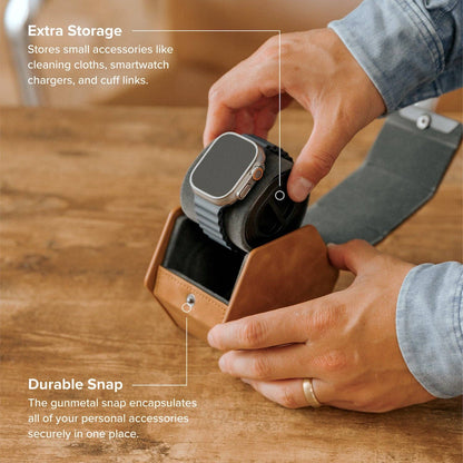 1-Slot Travel Watch Roll - Brown - Decor Addict, LLC