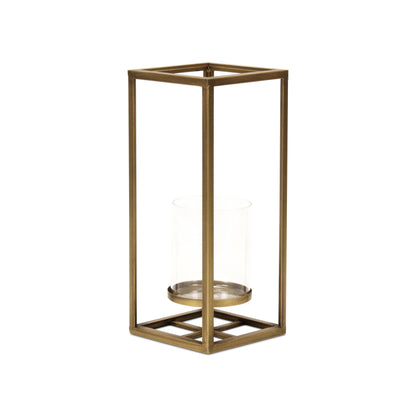 Pembertale Tall Square Gold Metal Lantern: Large - Decor Addict, LLC