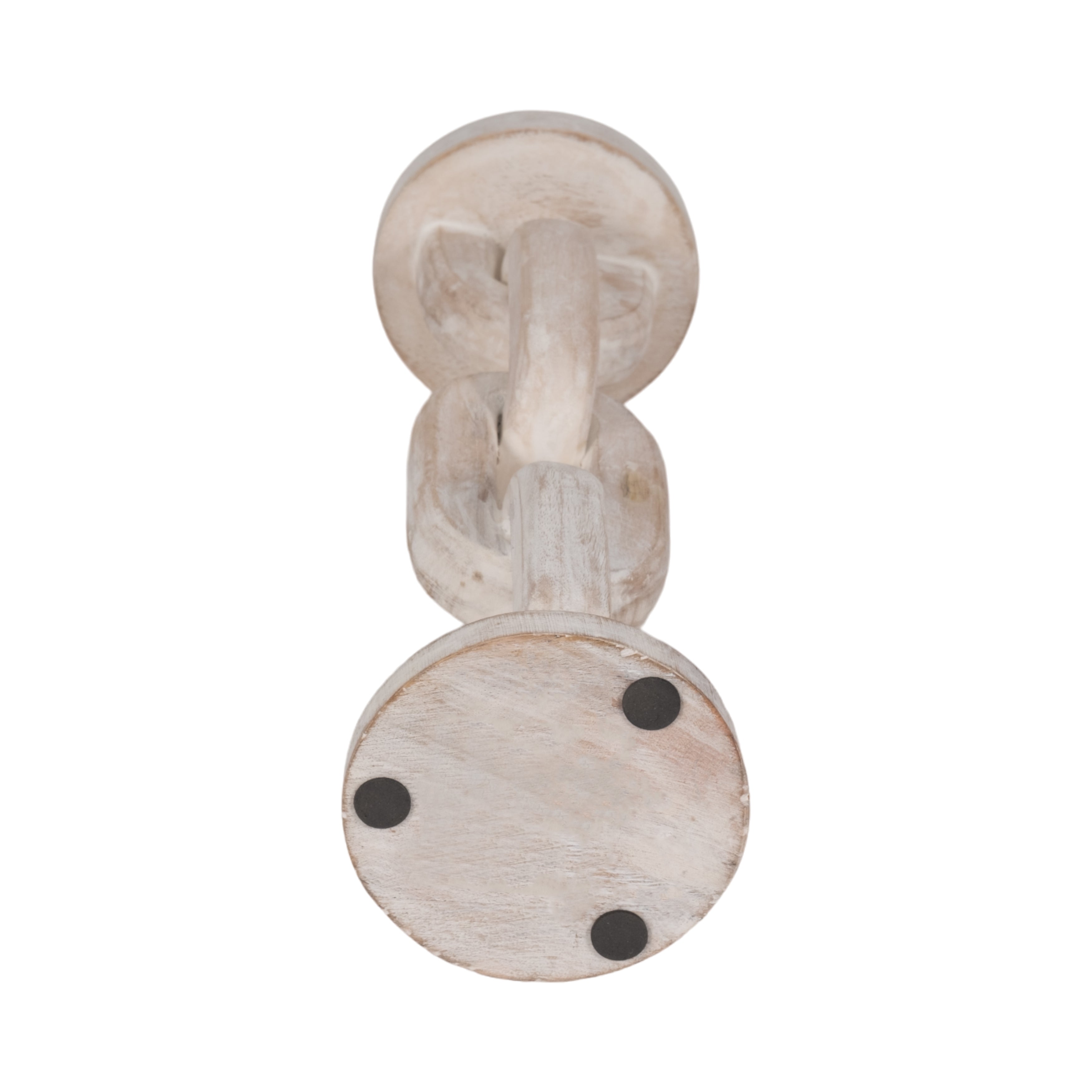 Wood, 14" Chain Pillar Candle Holder, White - Decor Addict, LLC