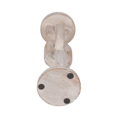 Wood, 14" Chain Pillar Candle Holder, White - Decor Addict, LLC