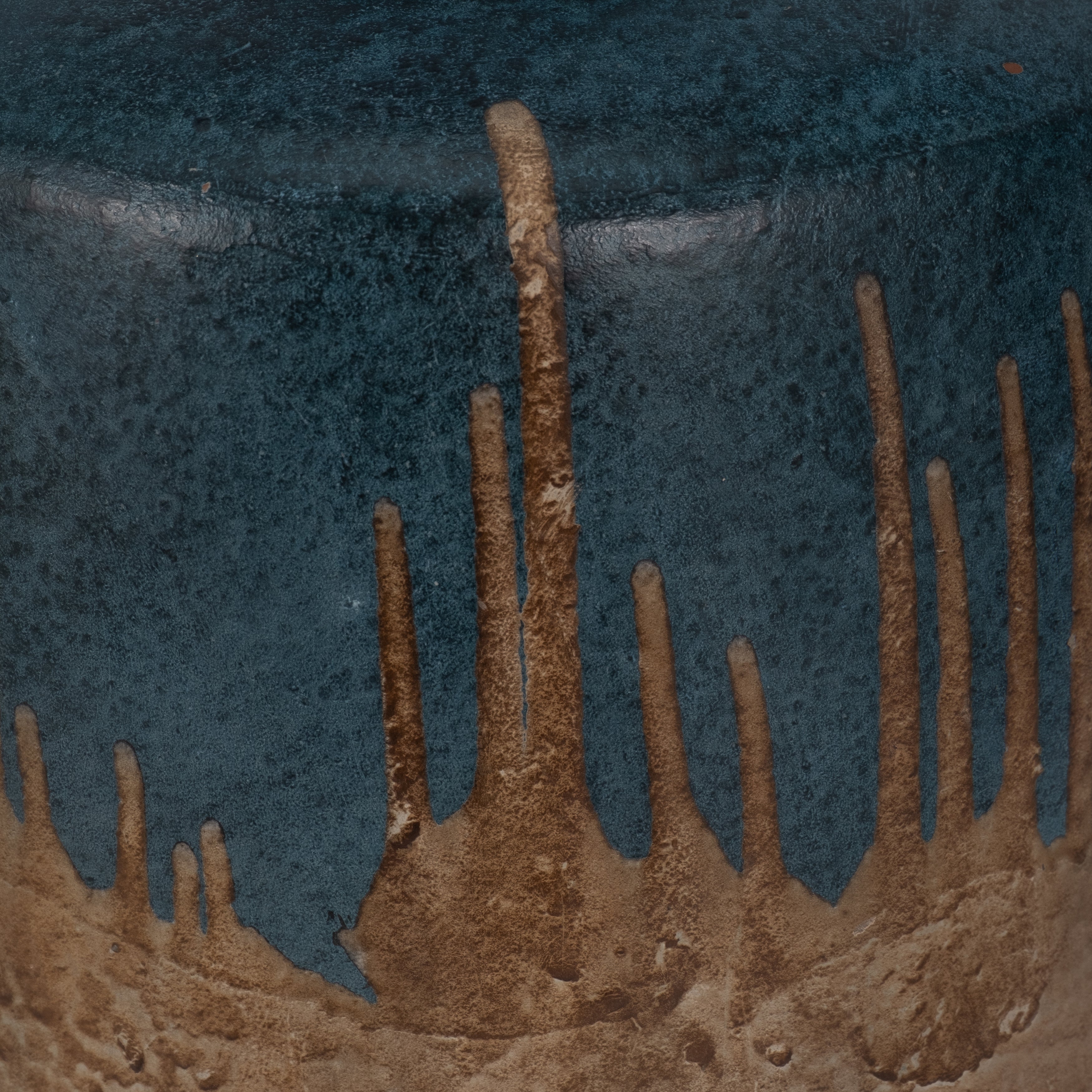 Terracotta, 12"h 2-tone Vase, Blue/ivory - Decor Addict, LLC