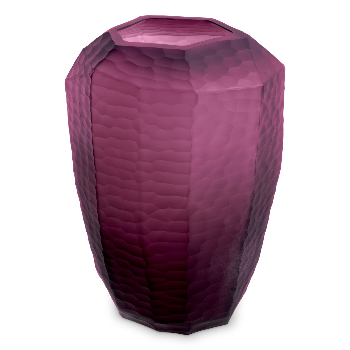 Larisa Purple Glass Vase by Eichholtz, angled view
