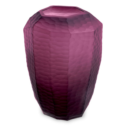 Larisa Purple Glass Vase by Eichholtz, angled view