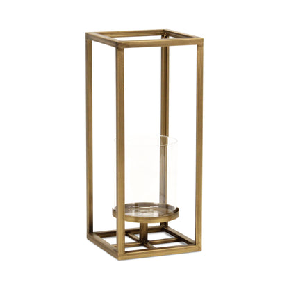 Pembertale Tall Square Gold Metal Lantern: Large - Decor Addict, LLC
