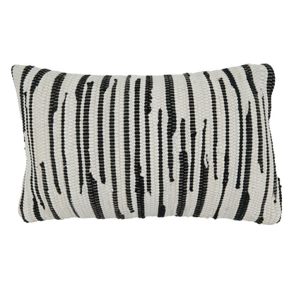 Throw Pillow With Zebra Chindi Design: Black/White / Poly Filled / 14"x23" - Decor Addict, LLC