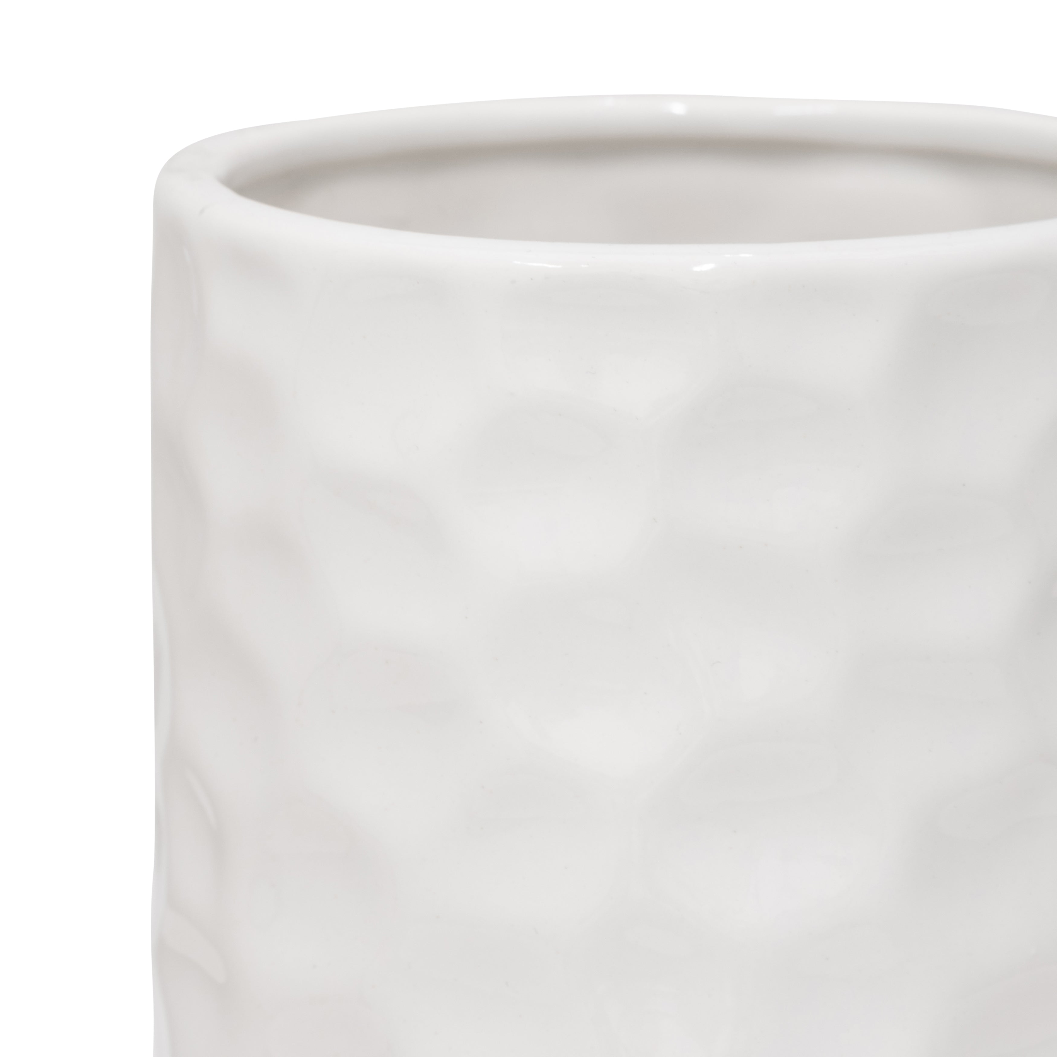 5x10"h Belted Vase, White/gold - Decor Addict, LLC