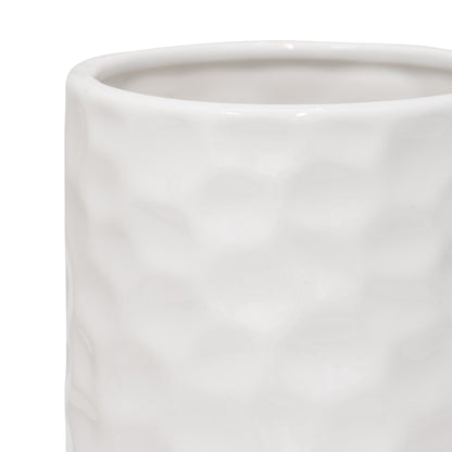 5x10"h Belted Vase, White/gold - Decor Addict, LLC