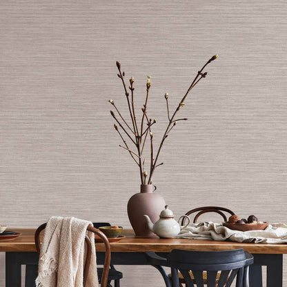 Horizontal Grasscloth Pewter P&S Wallpaper, 28 sq. ft.: Pewter - Decor Addict, LLC