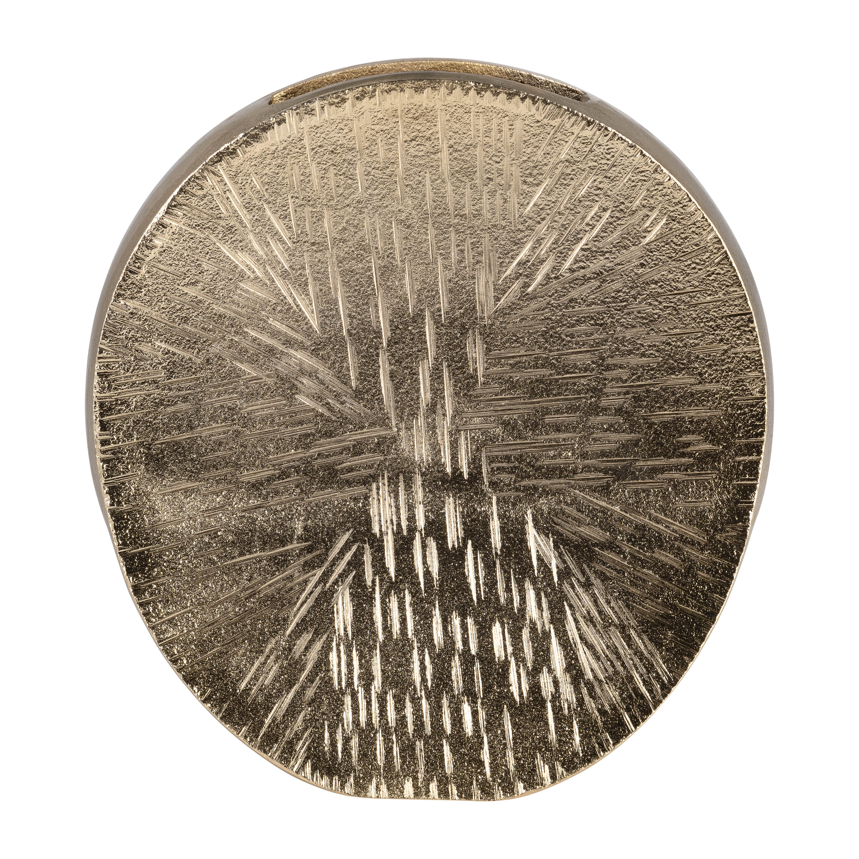 Metal, 8" Etched Oval Vase, Champagne - Decor Addict, LLC