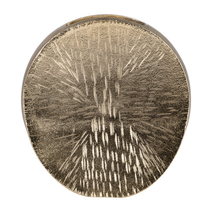 Metal, 8" Etched Oval Vase, Champagne - Decor Addict, LLC