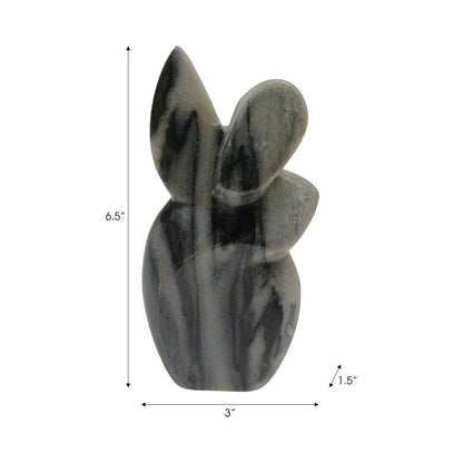 Sculpture - Gray Marble Decorative Carved Angel, 6 in. - Decor Addict, LLC