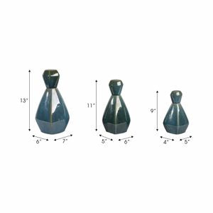 Corvallis Ceramic Bottles, Blue (Set of 3)