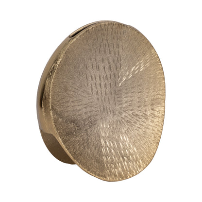 Metal, 12" Etched Oval Vase, Champagne - Decor Addict, LLC