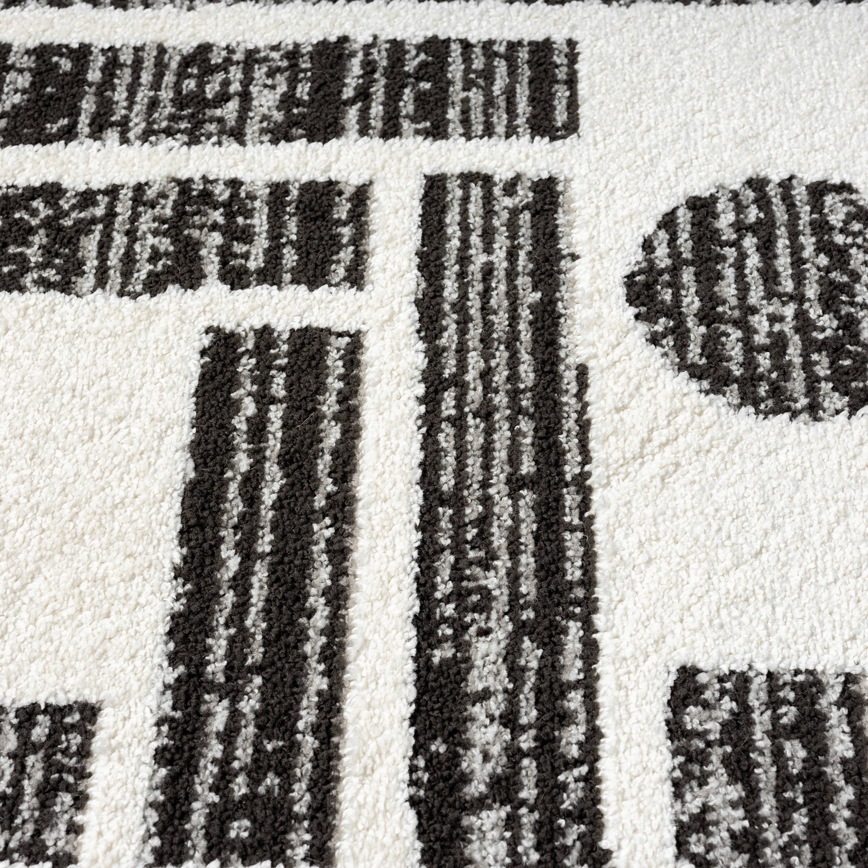 Abani Rugs Nomad Cream and Grey Lines Area Rug: 2' x 3' - Decor Addict, LLC