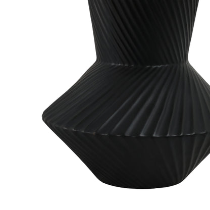 23" Ribbed Totem Table Lamp, Black/white - Decor Addict, LLC