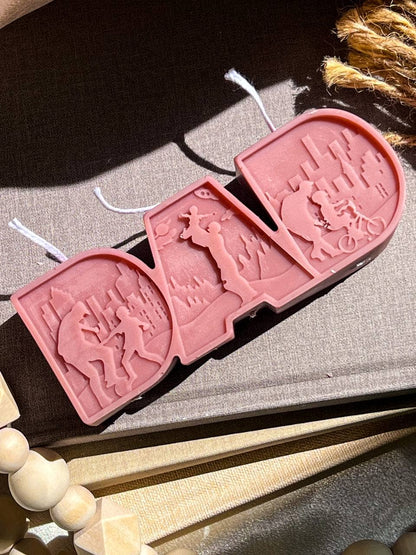 DAD Letter Candle 1.5x4.5in - Mothers : Green / PaloSanto&Sandalwood - Decor Addict, LLC