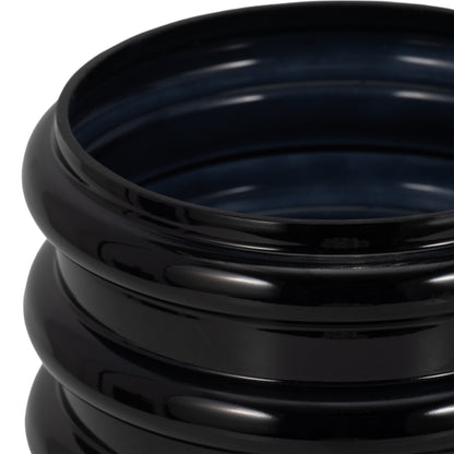 Glass, 9"h, Scallop Vase, Black - Decor Addict, LLC