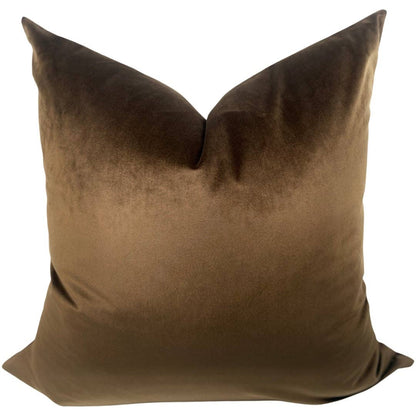 Cocoa Velvet Pillow: 18"x18" - Decor Addict, LLC