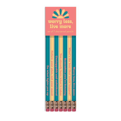 WORRY LESS LIVE MORE PENCIL SET