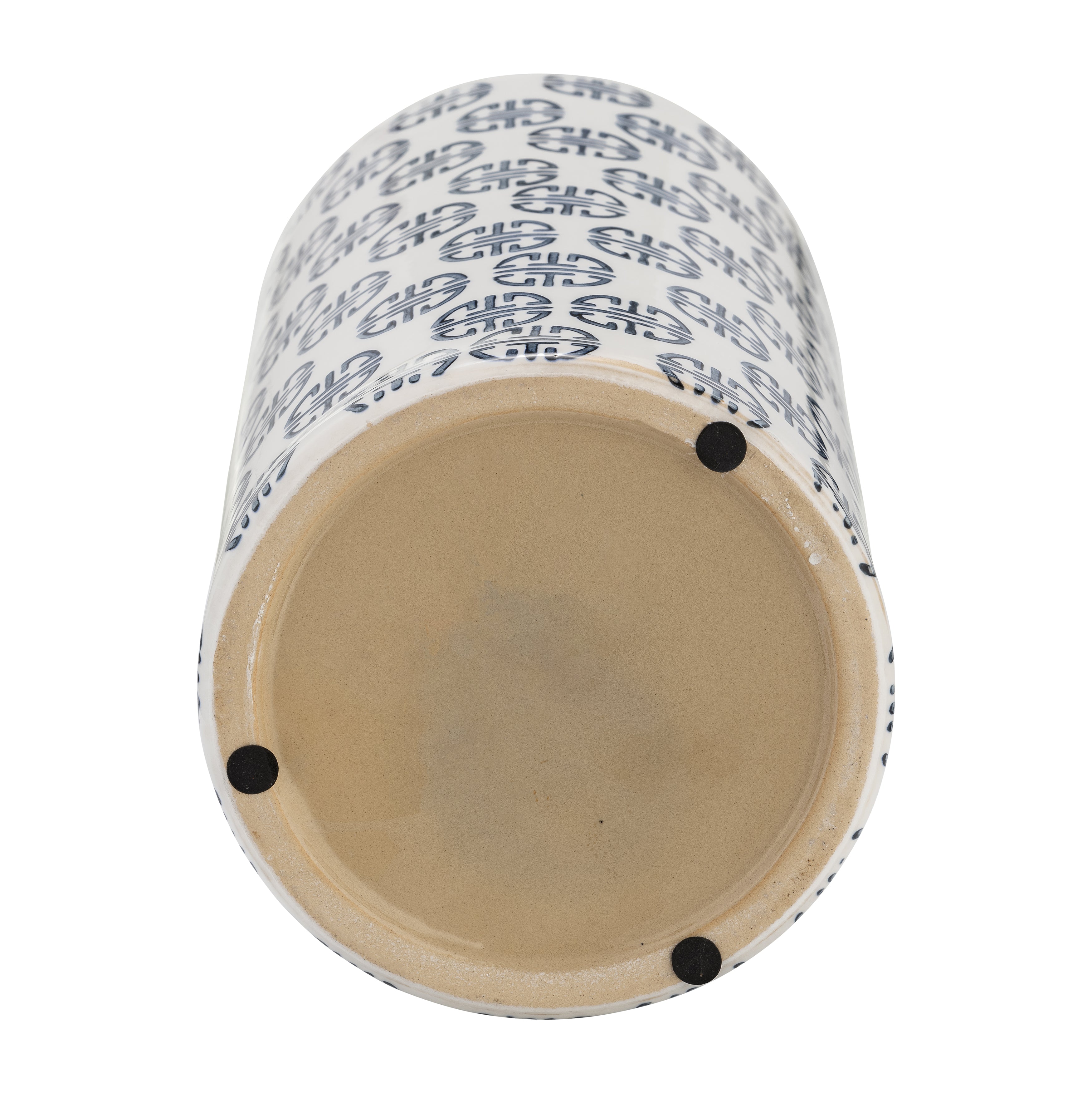 Cer, 13"h Modern Ginger Jar, Navy/white - Decor Addict, LLC