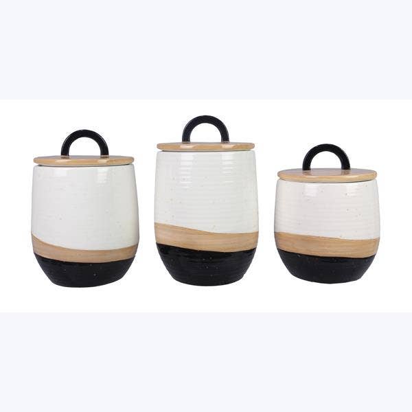 S/3 Ceramic Country Canister Set Country - Decor Addict, LLC