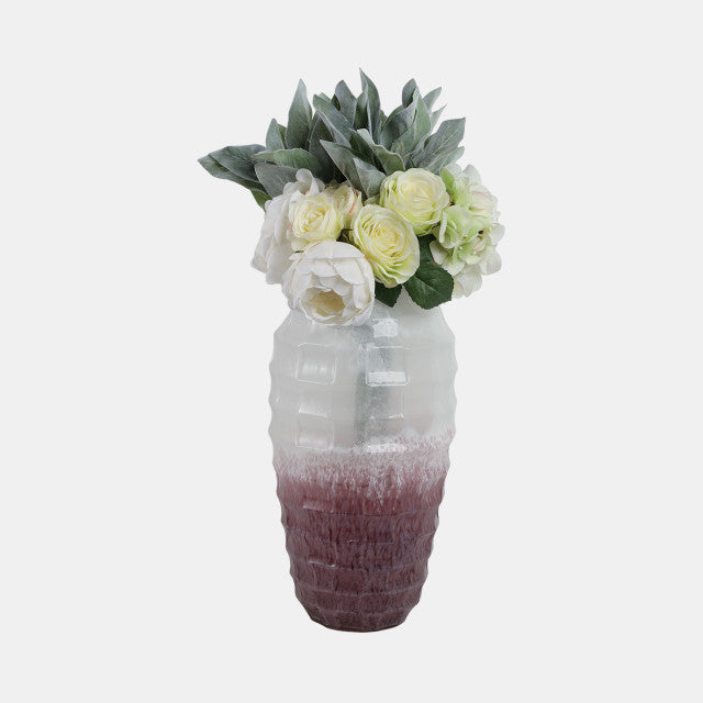 Glass, 16"H 2-Tone Vase, Blush - Decor Addict, LLC
