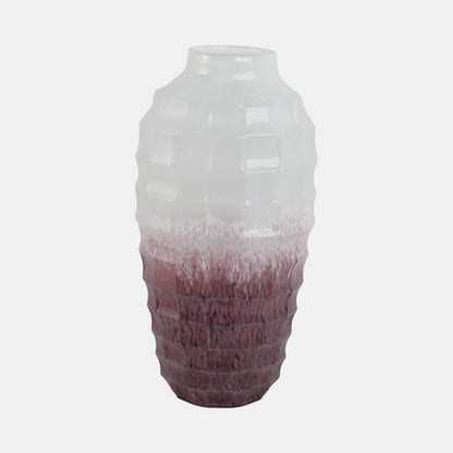 Glass, 16"H 2-Tone Vase, Blush - Decor Addict, LLC