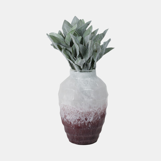 Glass, 12"H 2-Tone Vase, Blush - Decor Addict, LLC