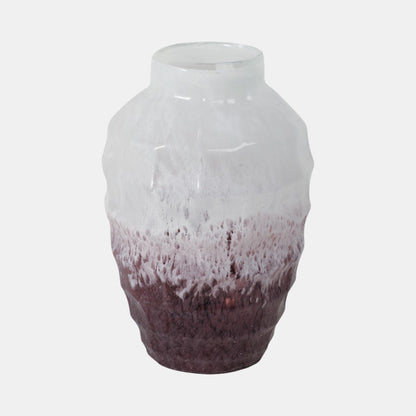 Glass, 12"H 2-Tone Vase, Blush - Decor Addict, LLC