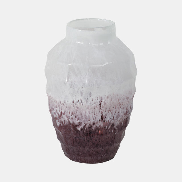 Glass, 12"H 2-Tone Vase, Blush - Decor Addict, LLC