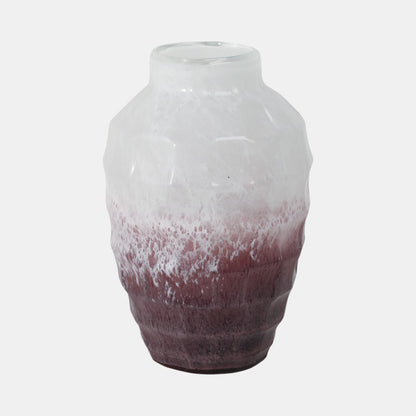 Glass, 12"H 2-Tone Vase, Blush - Decor Addict, LLC