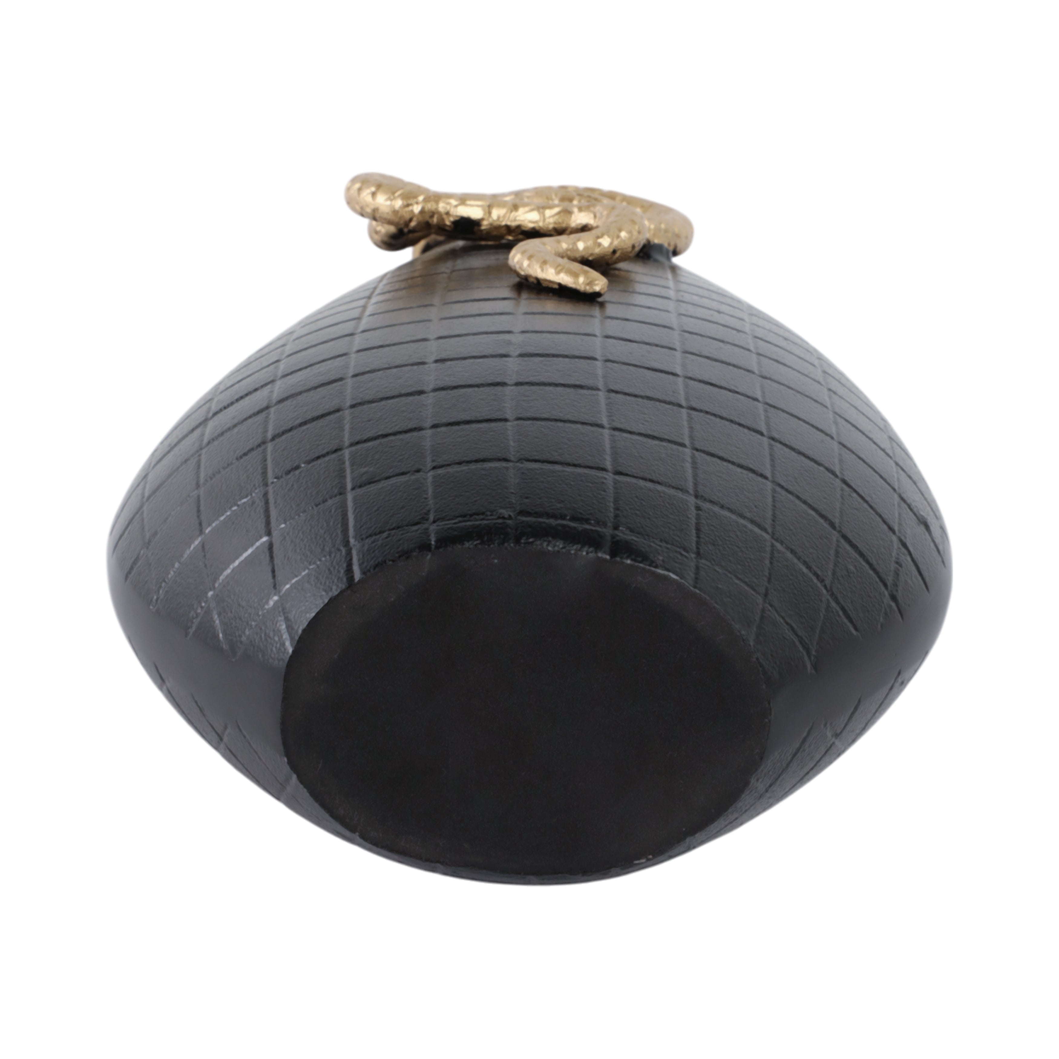 21x11" Curved Snake On Vase, Black/gold - Decor Addict, LLC