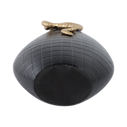 21x11" Curved Snake On Vase, Black/gold - Decor Addict, LLC