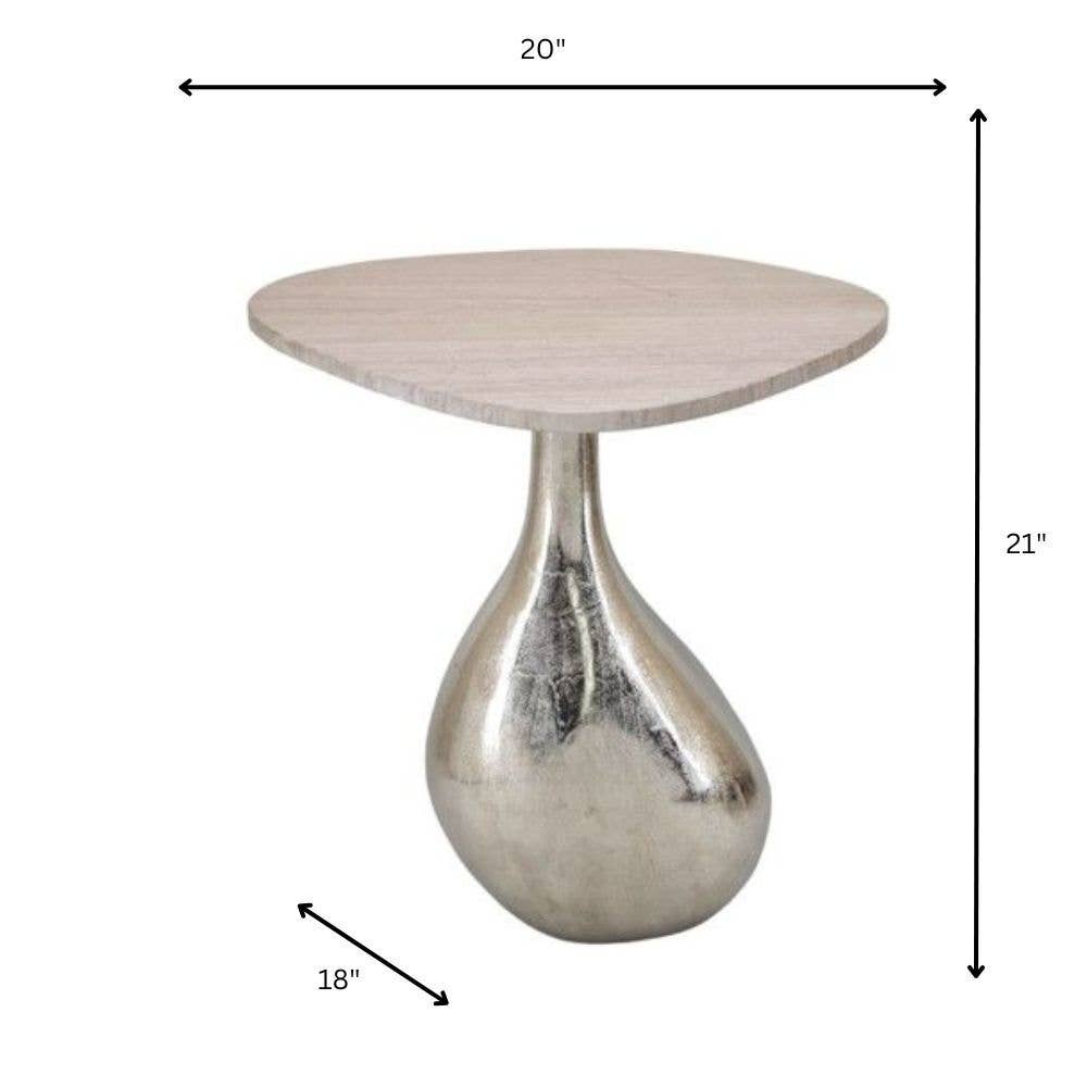 Panza Belly Base Marble Top End Table - Decor Addict, LLC