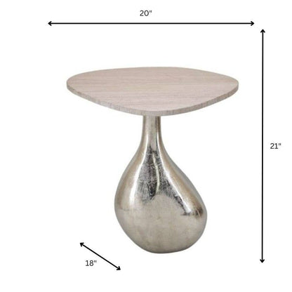 Panza Belly Base Marble Top End Table - Decor Addict, LLC