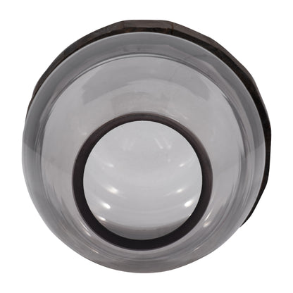 Glass, 10" Belly Vase W/ Wood Band, Clear - Decor Addict, LLC