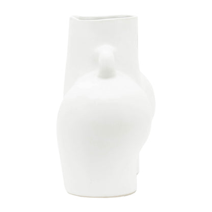 Cer, 7" Half Body Vase, White - Decor Addict, LLC