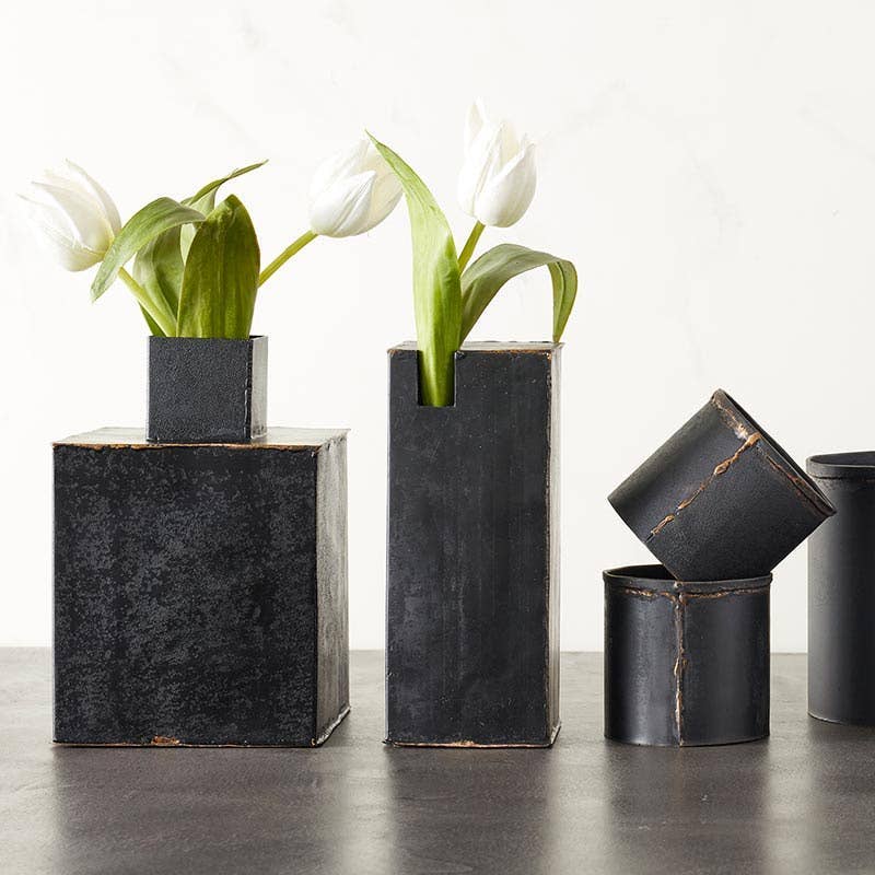 Recycled Large Iron Vase - Decor Addict, LLC