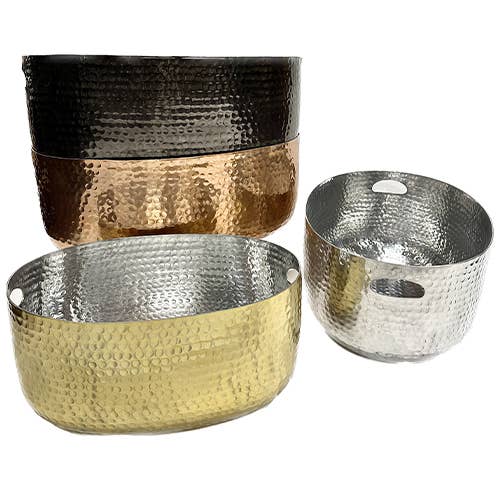 Hammered Black Beverage Tub – Set of 3 - Decor Addict, LLC