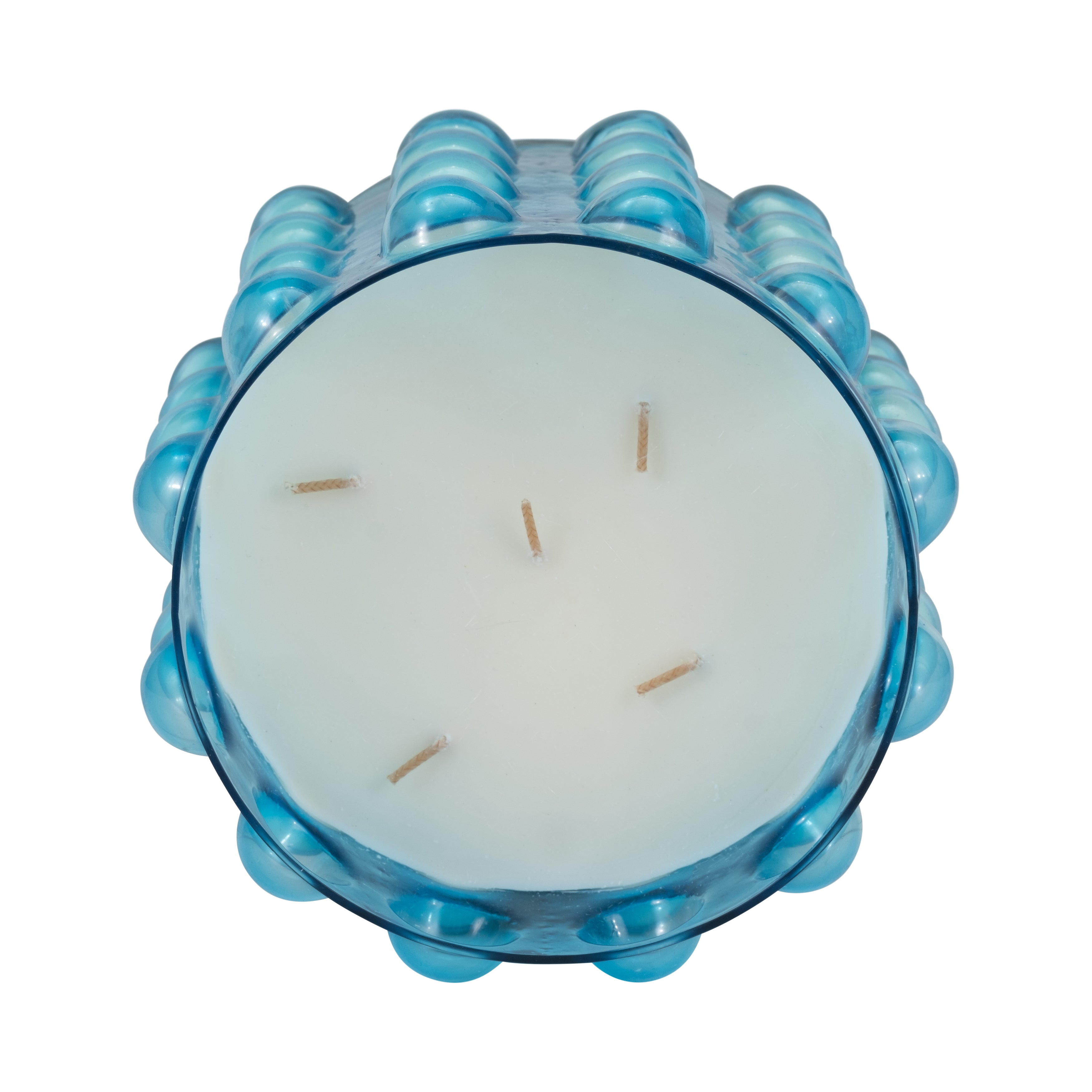 Glass, 9" 102 Oz Bubble Candle, Blue - Decor Addict, LLC